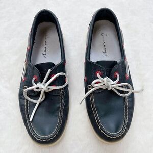 Canoos Golf Shoes Boat Shoe Style Leather Preppy Navy Blue Red size women’s 8